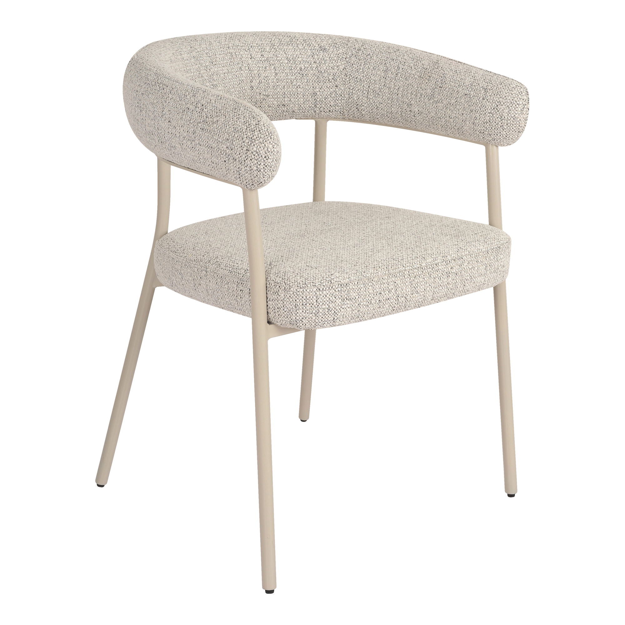 Trivio Dining Chair - Dining chair, bouclé, sand with grey legs, HN1284